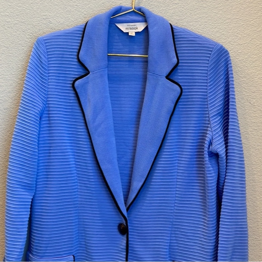 Exclusively Misook Ribbed Knit Blazer Size Medium - Picture 3 of 7